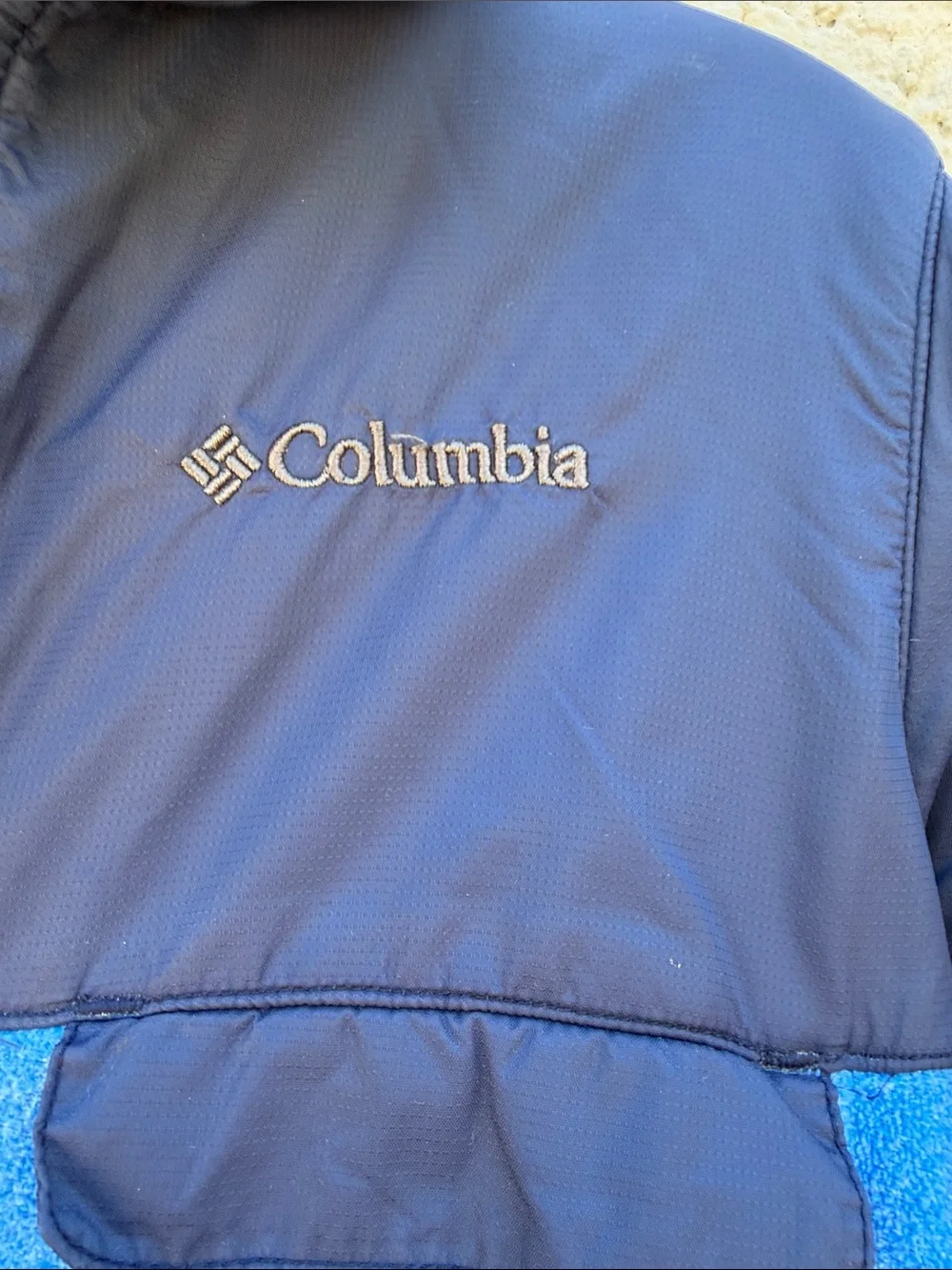 Columbia Youth Blue Nylon Fleece Hooded Jacket Size L 14/16